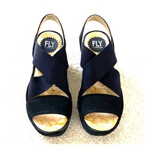 Fly London Black Strappy Sandals